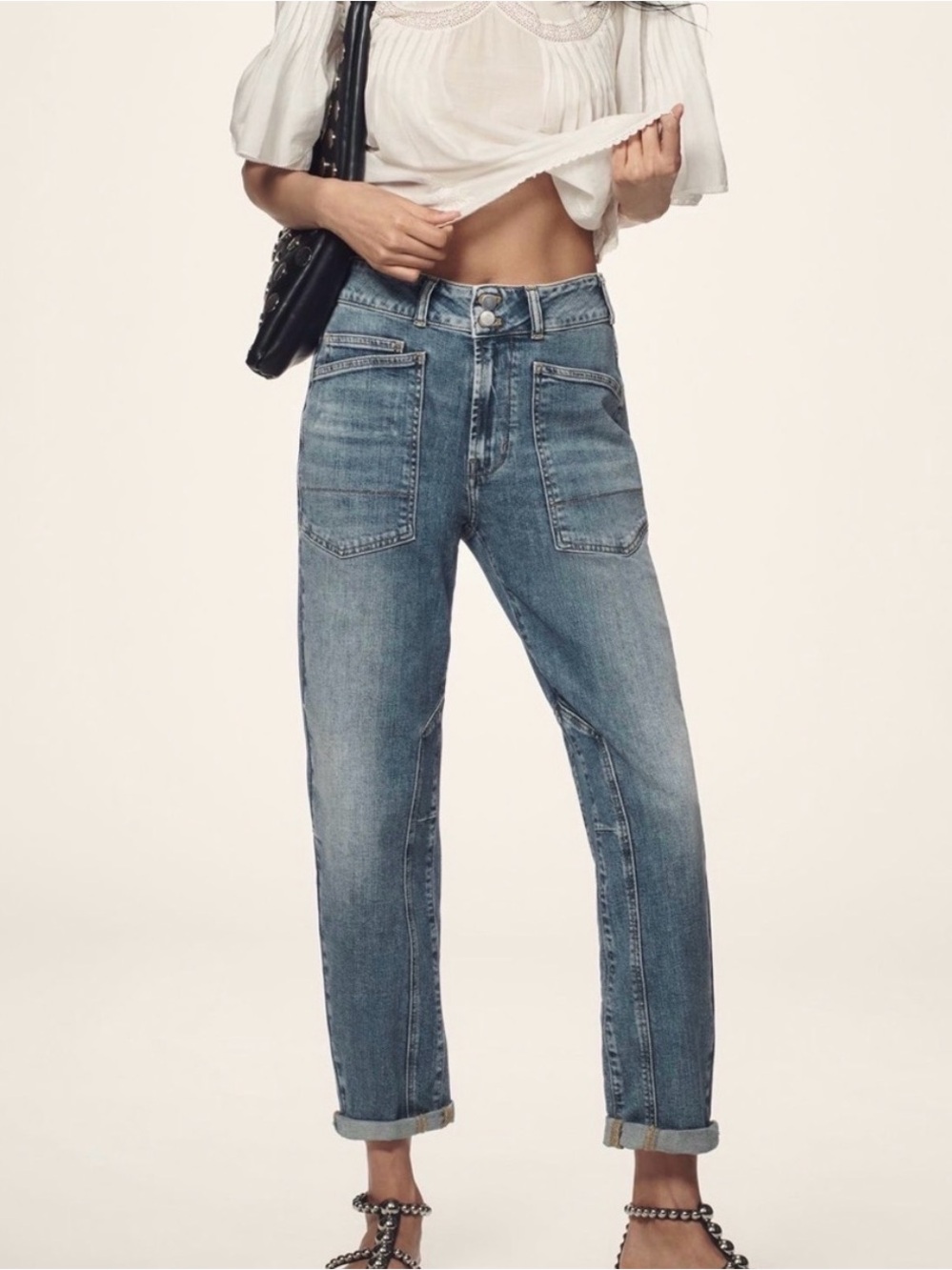 Anthropologie Pilcro Wanderer Mid-Rise Relaxed Jeans NWT Sz 3O Bougie Cool Boho